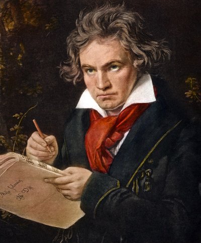 Ludwig van Beethoven holding Missa Solemnis by Joseph Carl Stieler